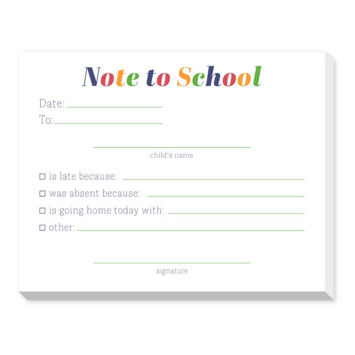 Note to School - Blue Dittie Notepad by Donovan Designs