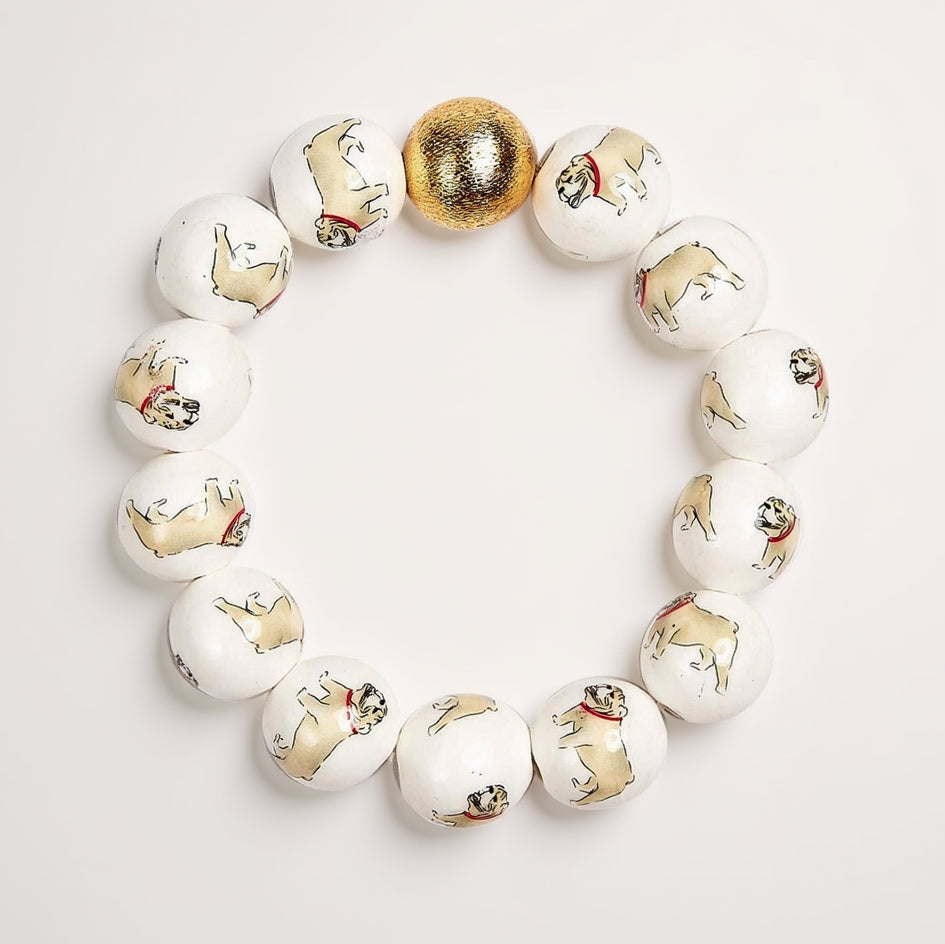 Bulldog Beaded Gameday Bracelet