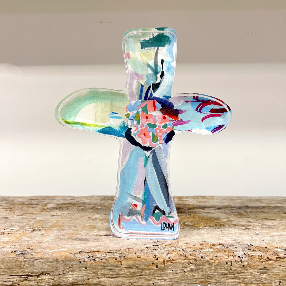 Everlasting Love Acrylic Cross - Blue
