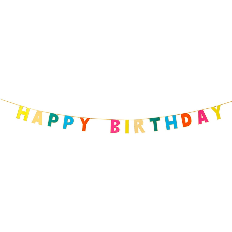 Detail view of Rainbow Happy Birthday Garland by Talking Tables