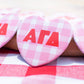 Gingham Heart Button