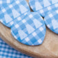 Gingham Heart Button