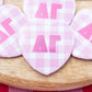 Gingham Heart Button