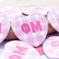 Gingham Heart Button