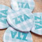 Gingham Heart Button