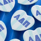 Cabana Stripe Heart Button