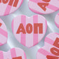 Cabana Stripe Heart Button