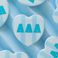 Cabana Stripe Heart Button