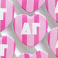 Cabana Stripe Heart Button