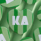 Cabana Stripe Heart Button