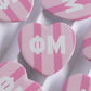 Cabana Stripe Heart Button