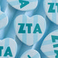 Cabana Stripe Heart Button