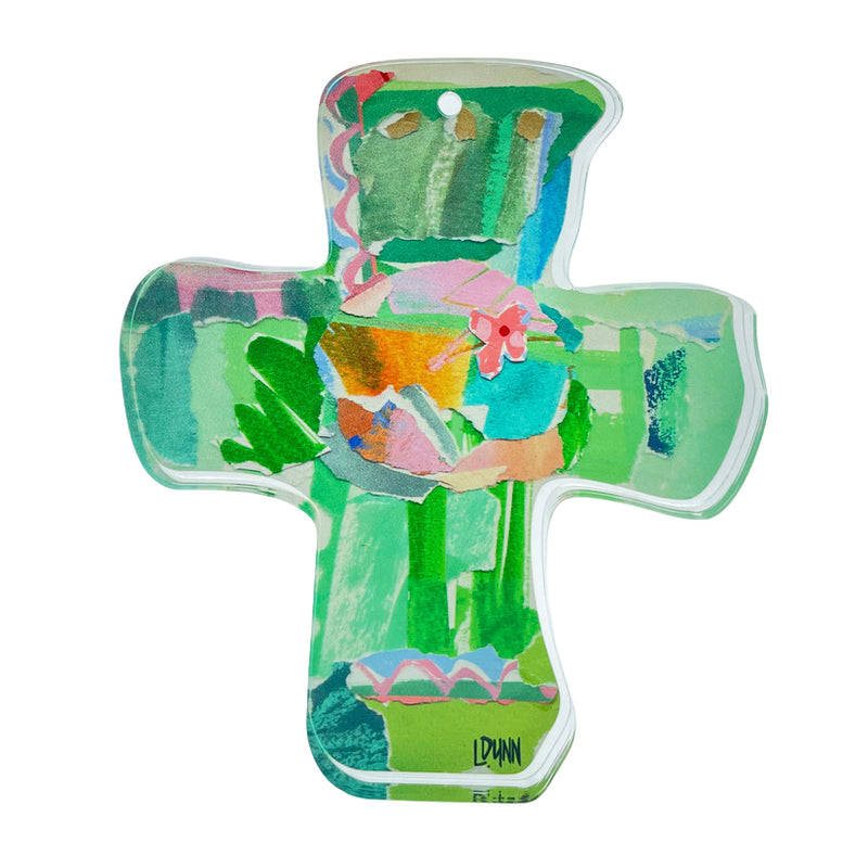 Everlasting Love Acrylic Cross - Green