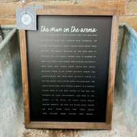 Wood Sign 8x12" - The Man in the Arena