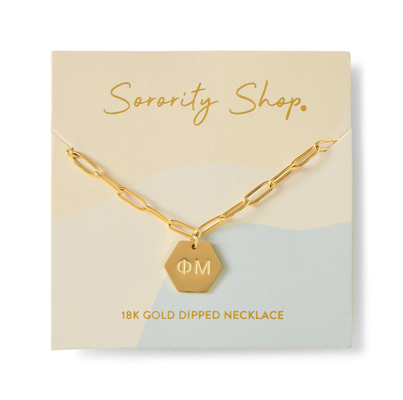 Paperclip Necklace with Sorority Pendant