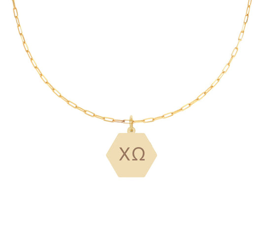 Paperclip Necklace with Sorority Pendant