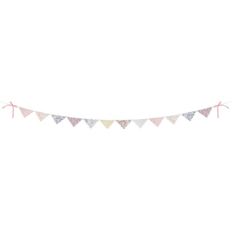 Detail view of Meri Meri x Liberty Scallop Edge Garland, velvet