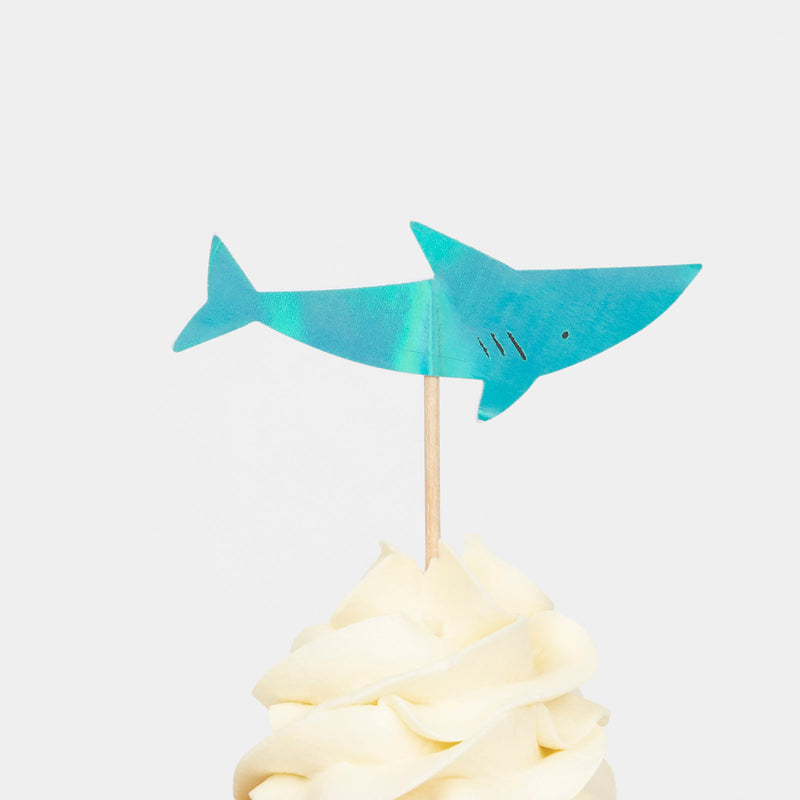 Close-up of Octopus & Shark Cupcake Kit by Meri Meri