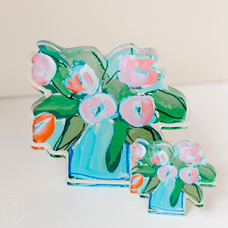 Coral Tulips Acrylic Bloom Block