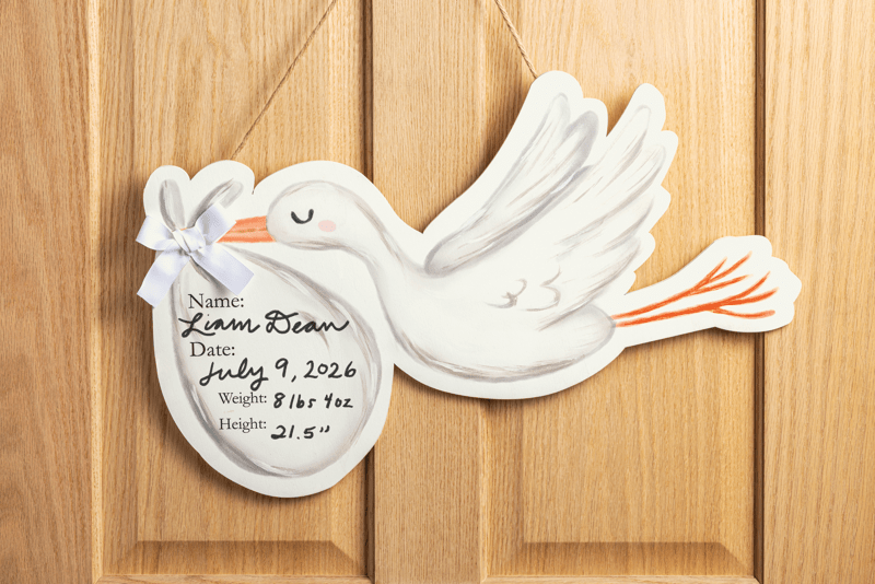 Personalized Stork Door Hanger
