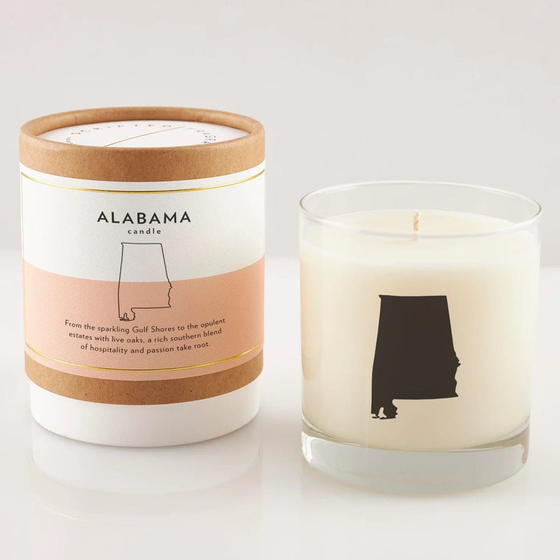 Alabama State Soy Candle in a Rocks Glass